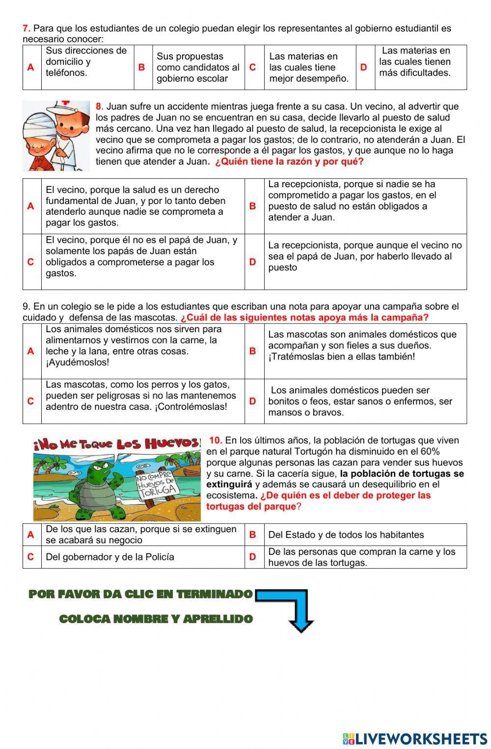 Evaluacion de ciencias sociales