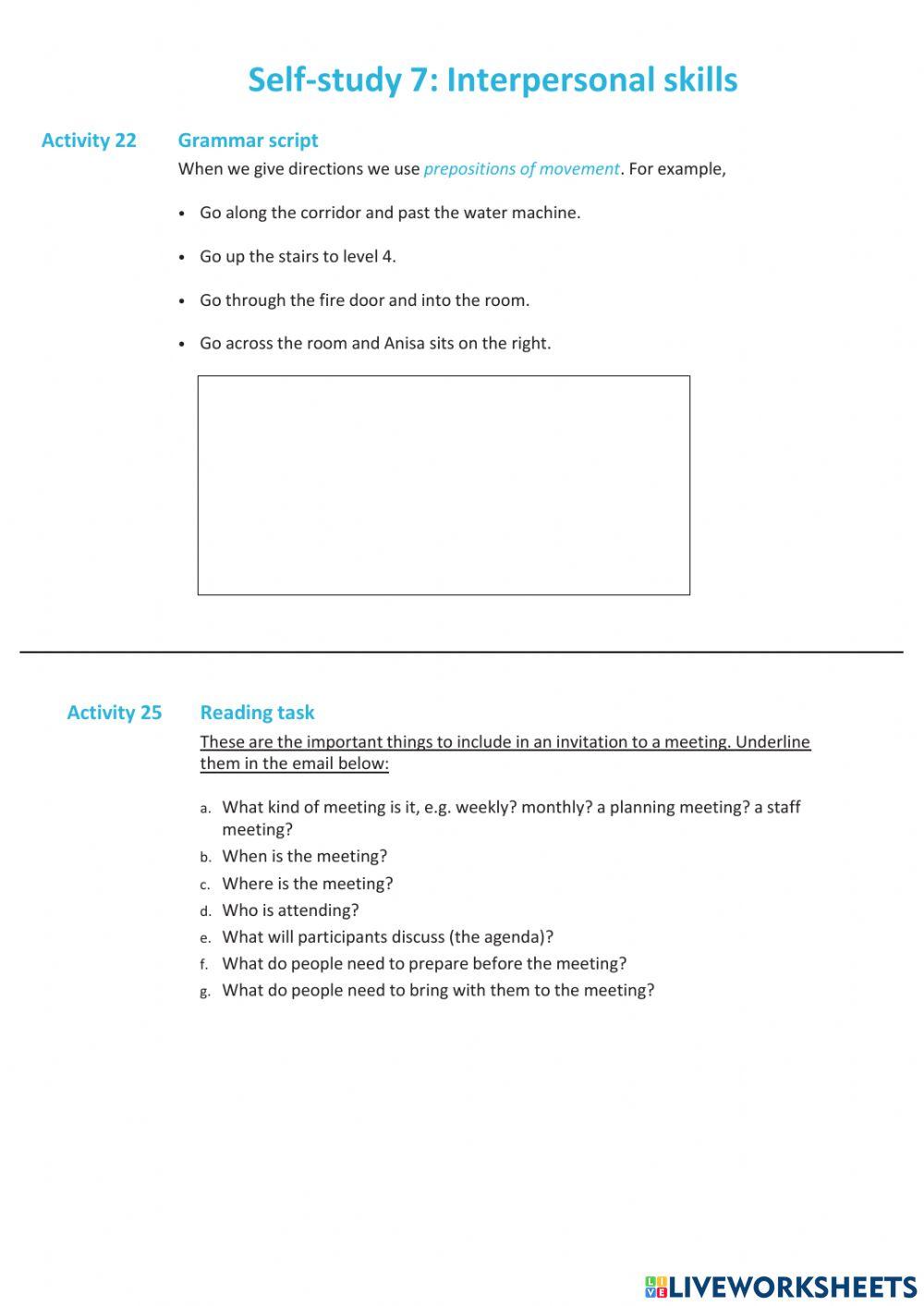 6492646 | Self-Study 7 | Hanouf | LiveWorksheets