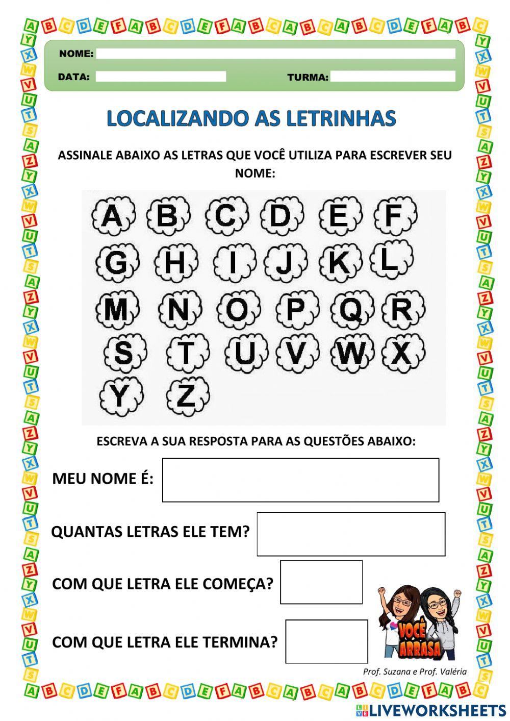 Localizando as Letrinhas