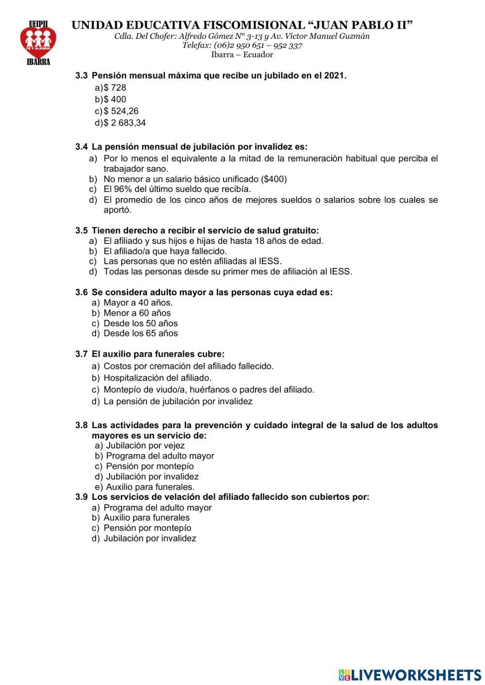 Prestaciones del iess