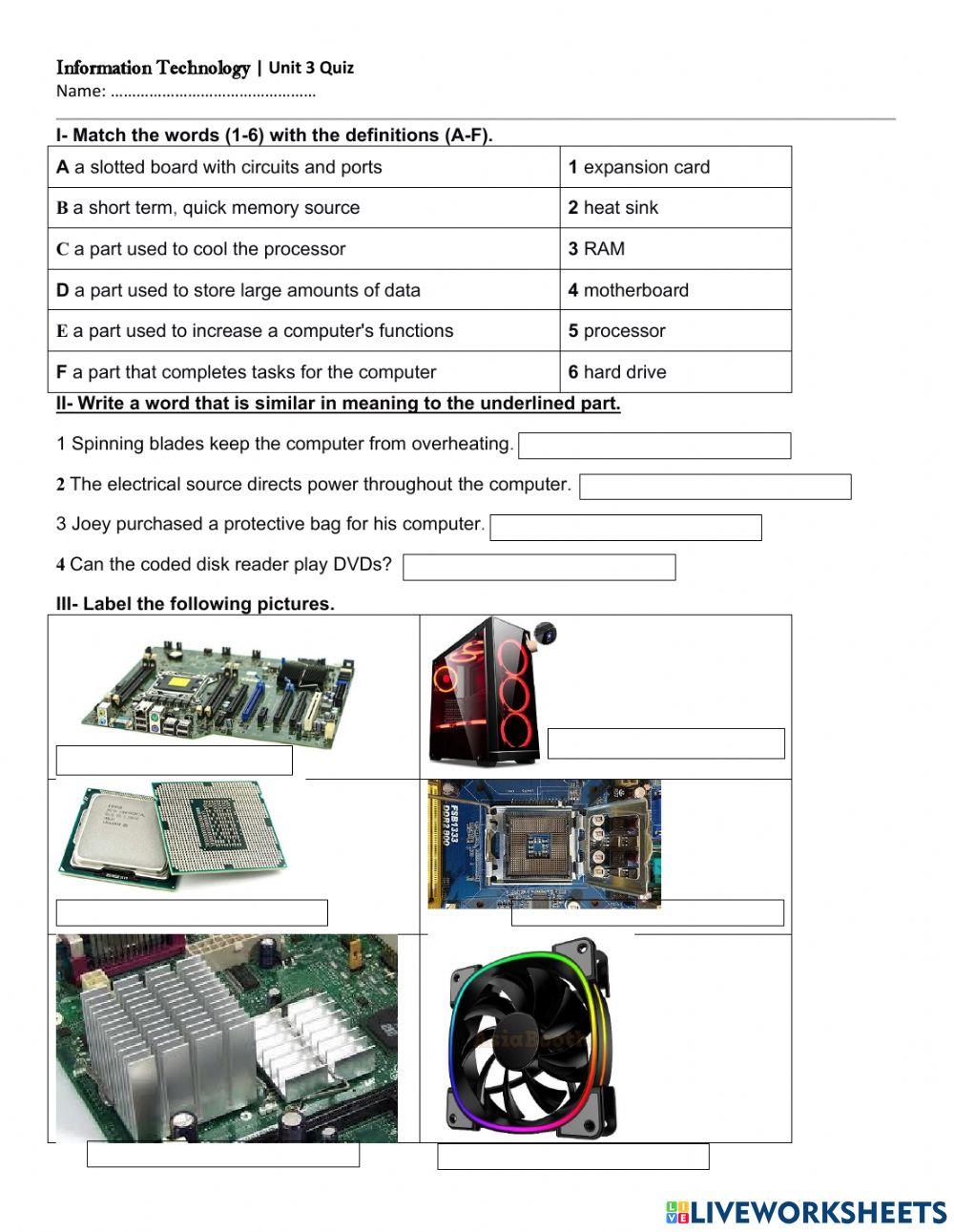 Information Technology Unit 3 Quiz