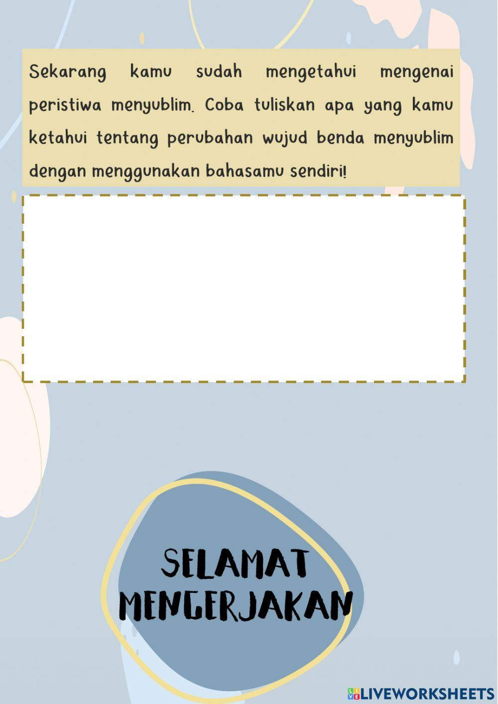 Kegiatan 1 (Menyublim)