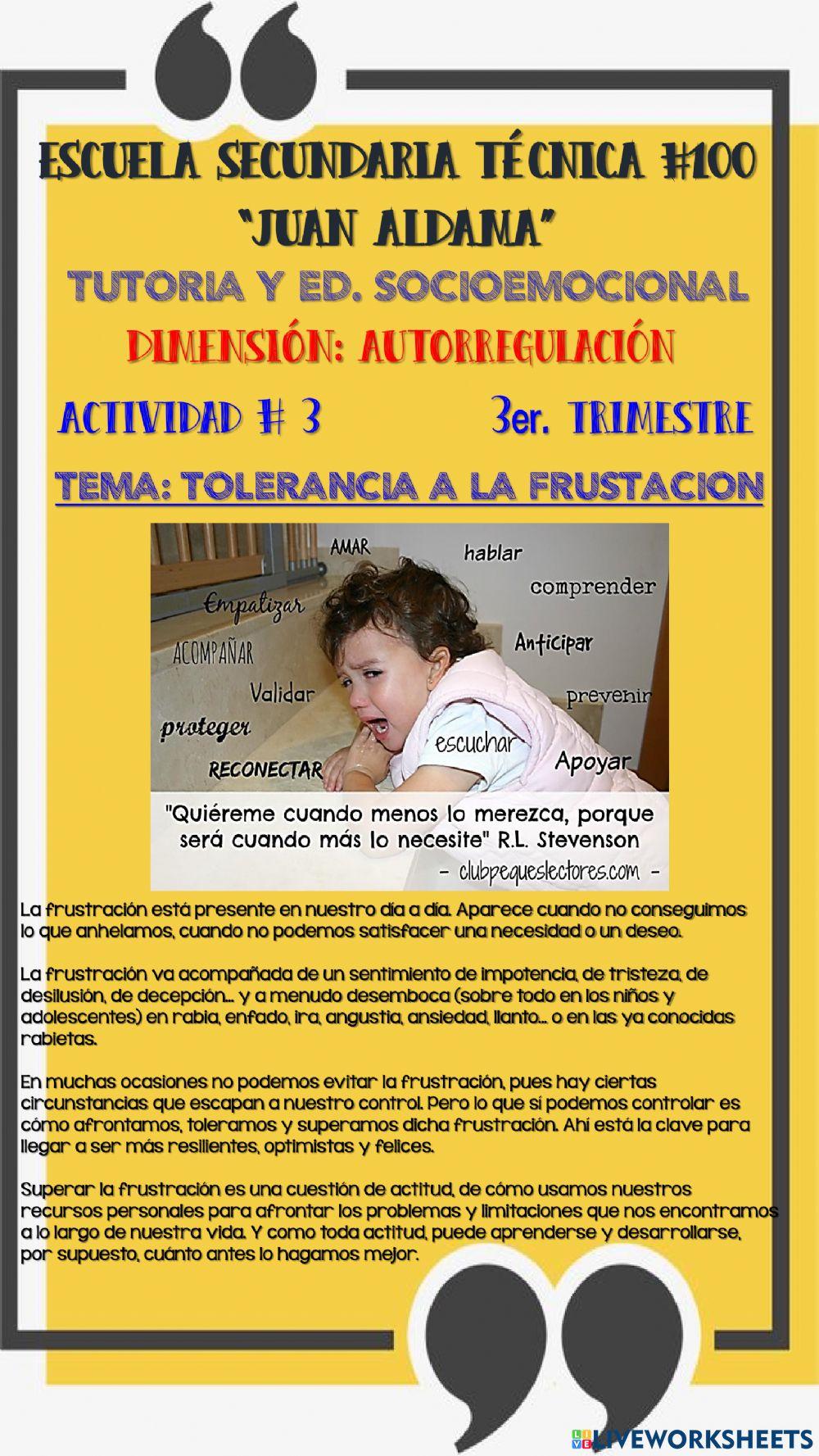 Tolerancia a la frustracion