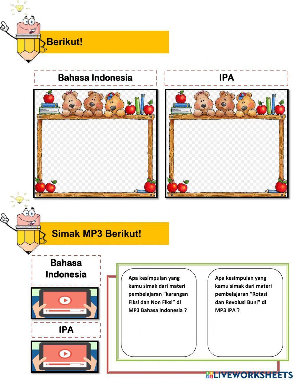 LKPD Kelas 6 Tema 8 Subtema 1 Pembelajaran 1