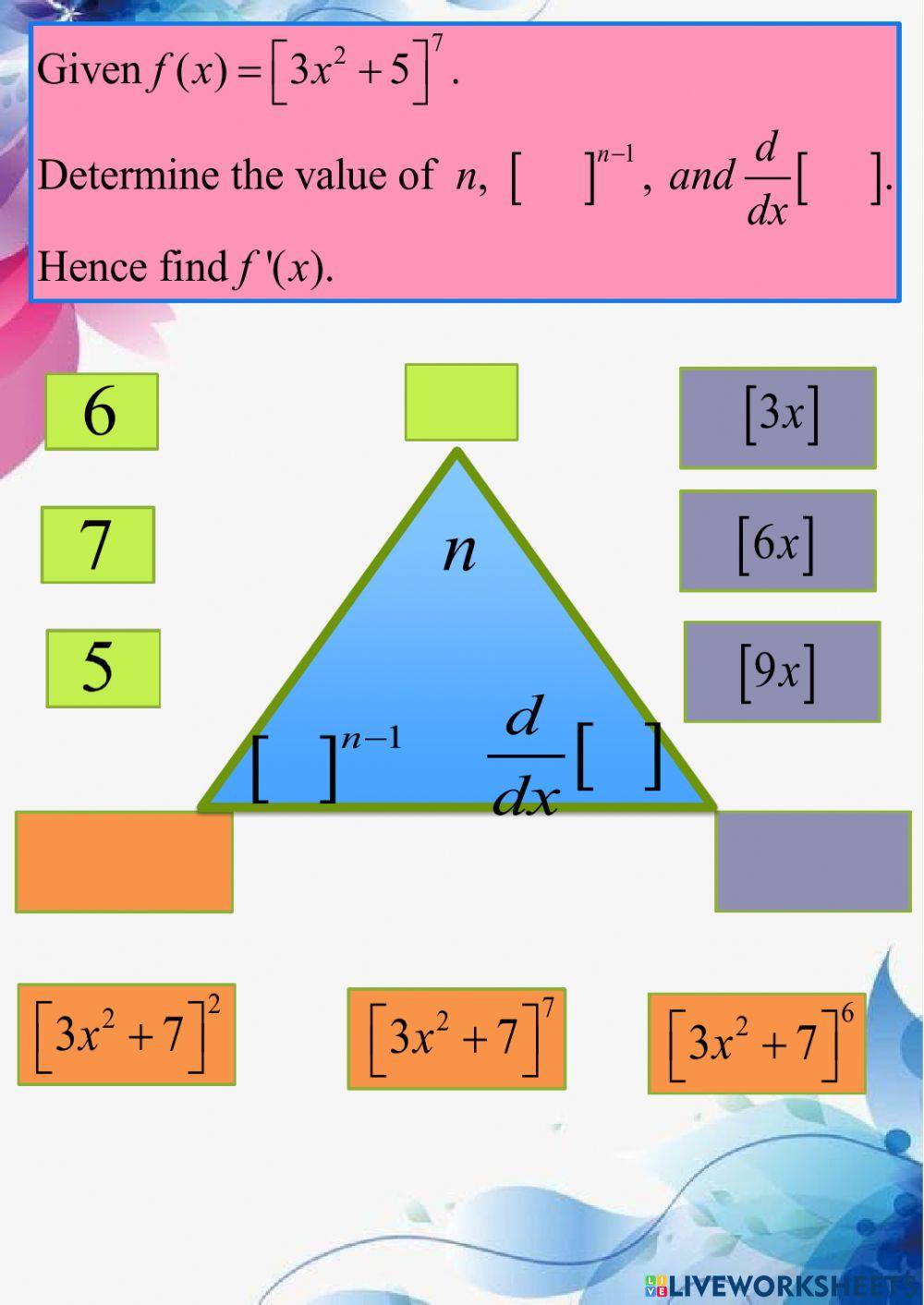 Differentiation worksheet | Live Worksheets