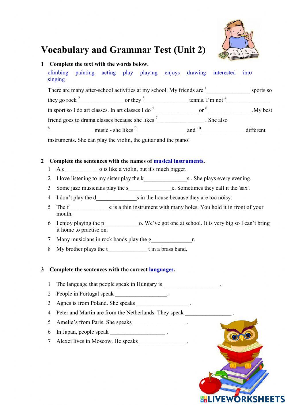 Test Unit 2 (class 5)