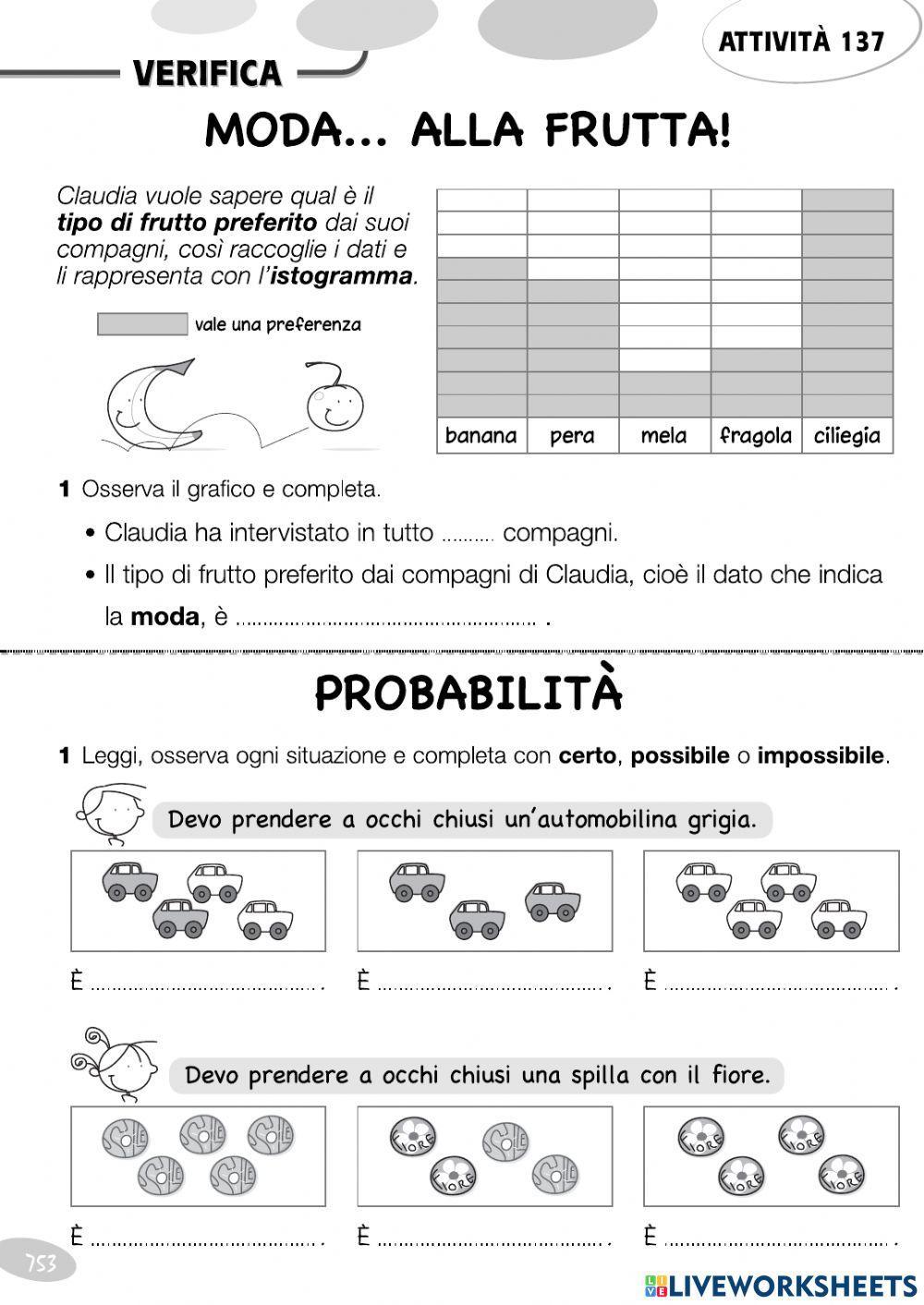 Le probabilità: certo, possibile, impossibile