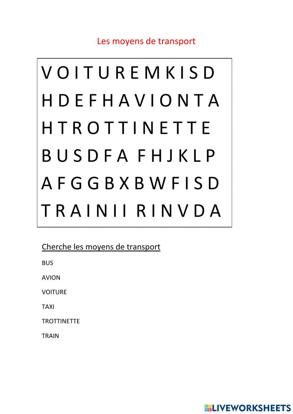 Les moyens de transport