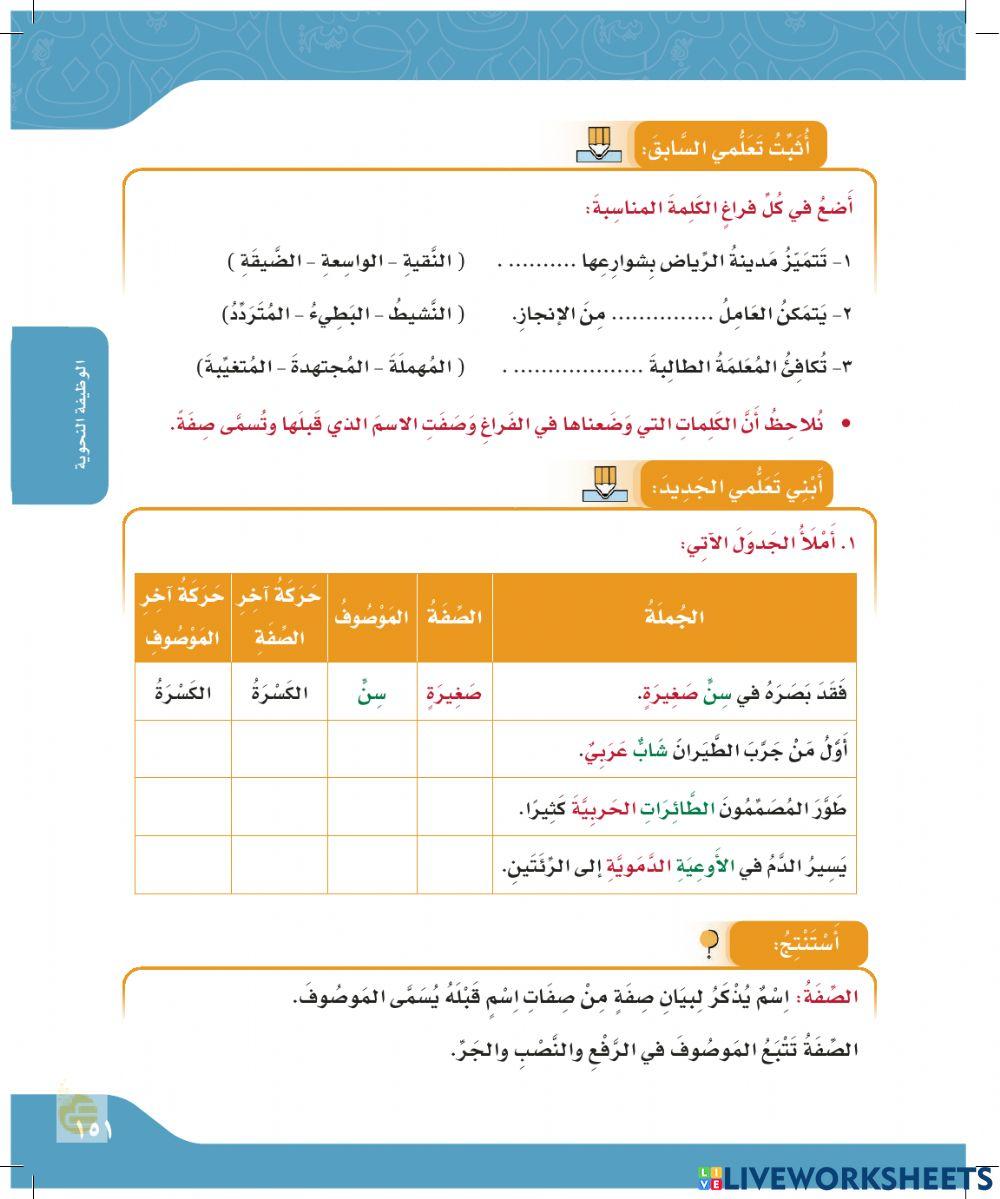الصفة والموصوف