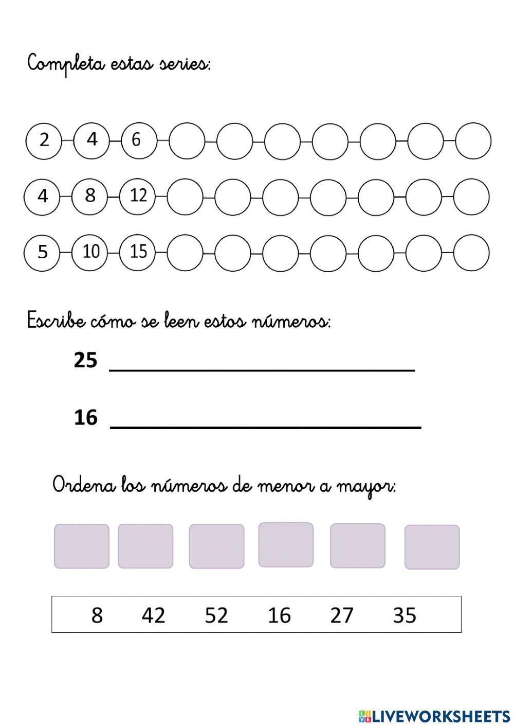Series, menor y mayor.