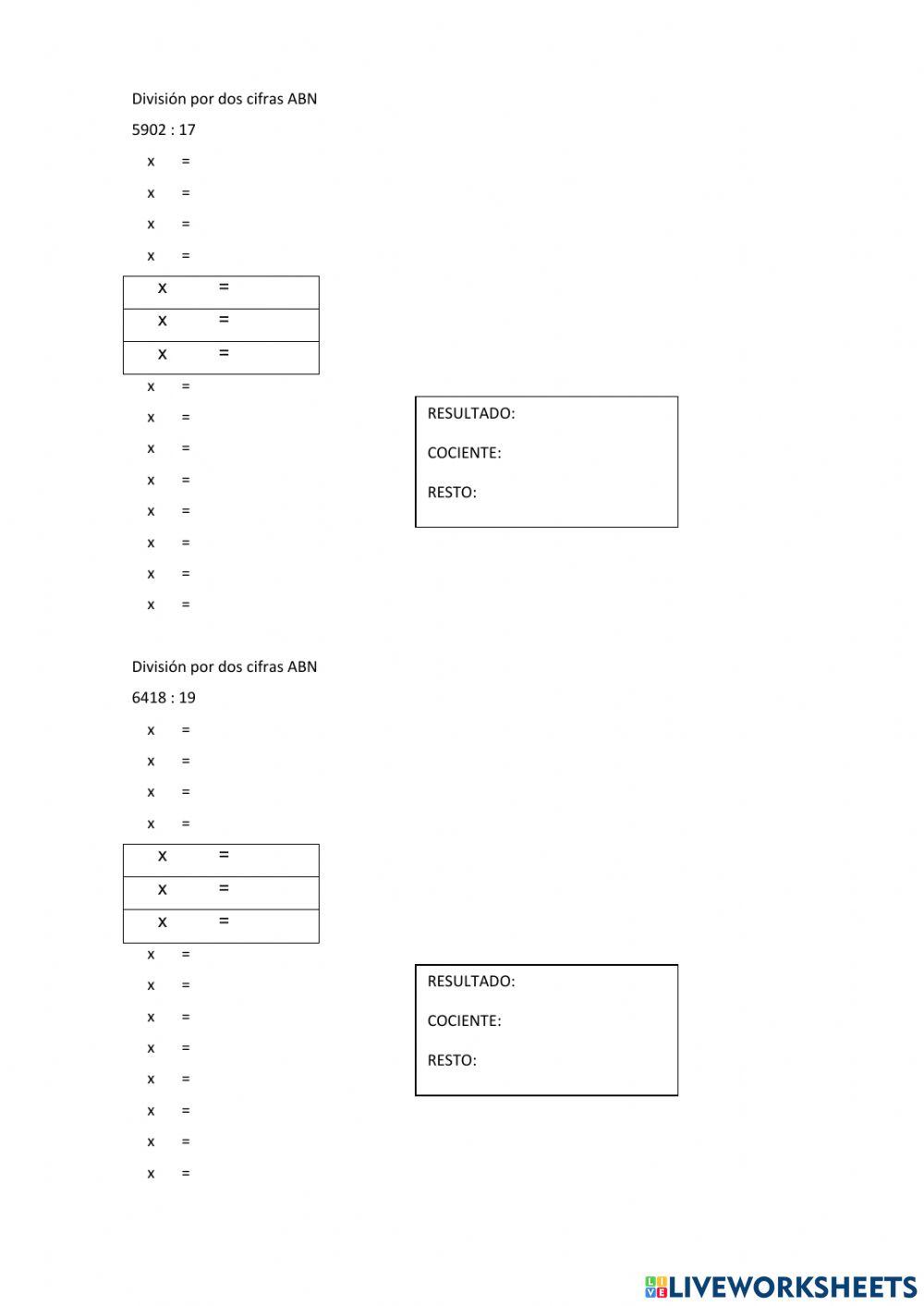 Division ABN 2 cifras