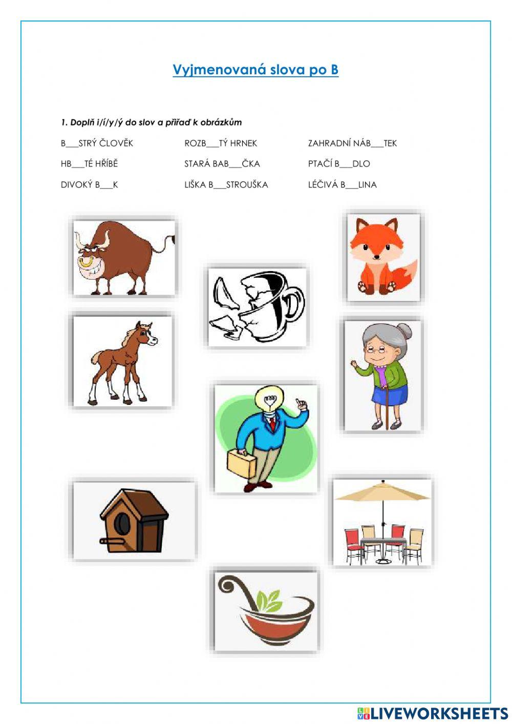 Český jazyk - vyjmenovaná slova po B