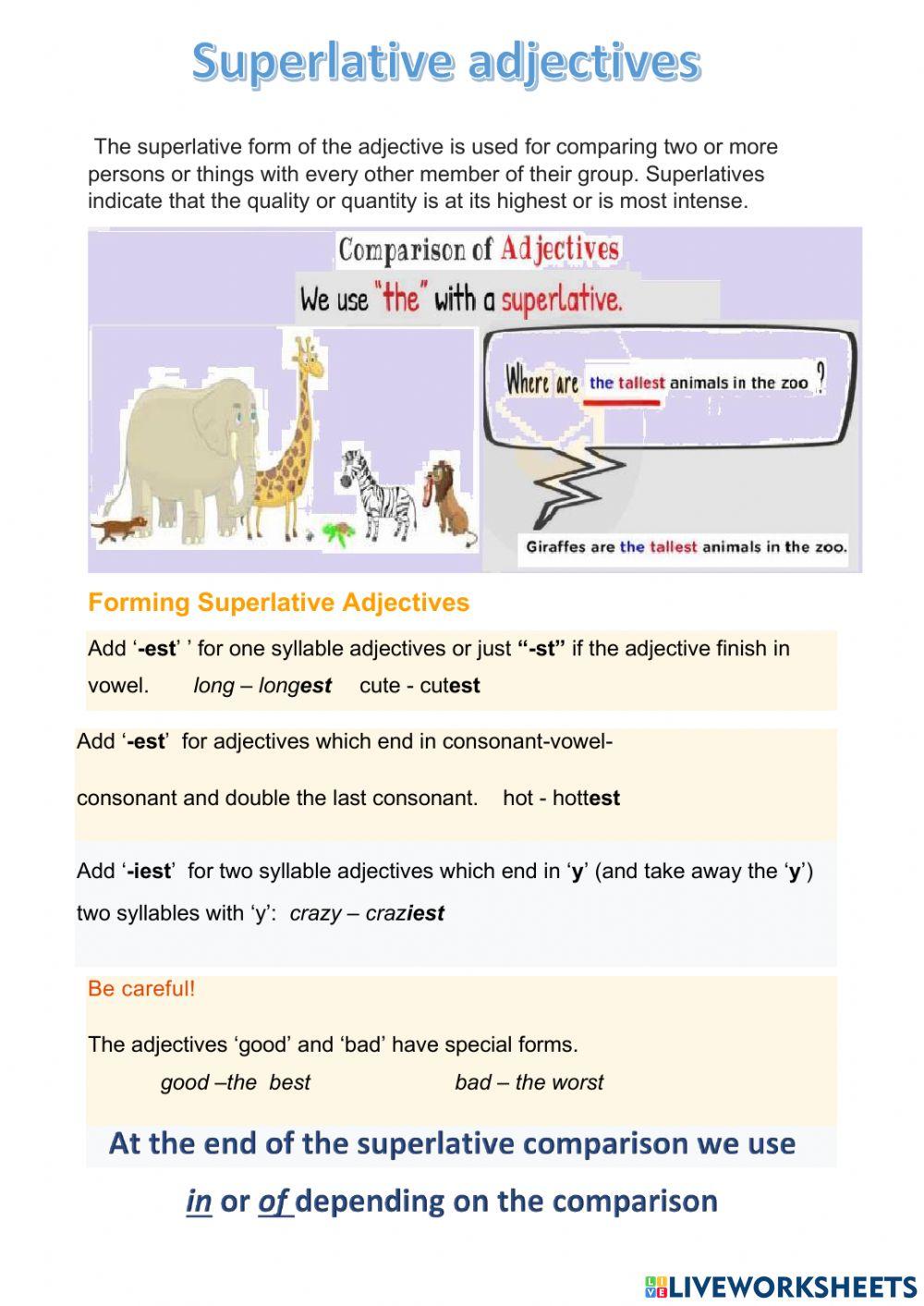 Superlative adjectives