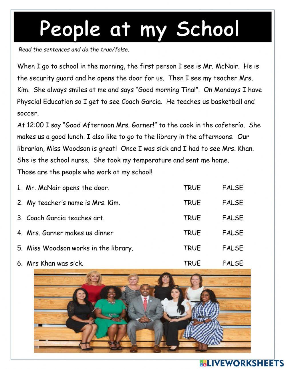 People at School Reader