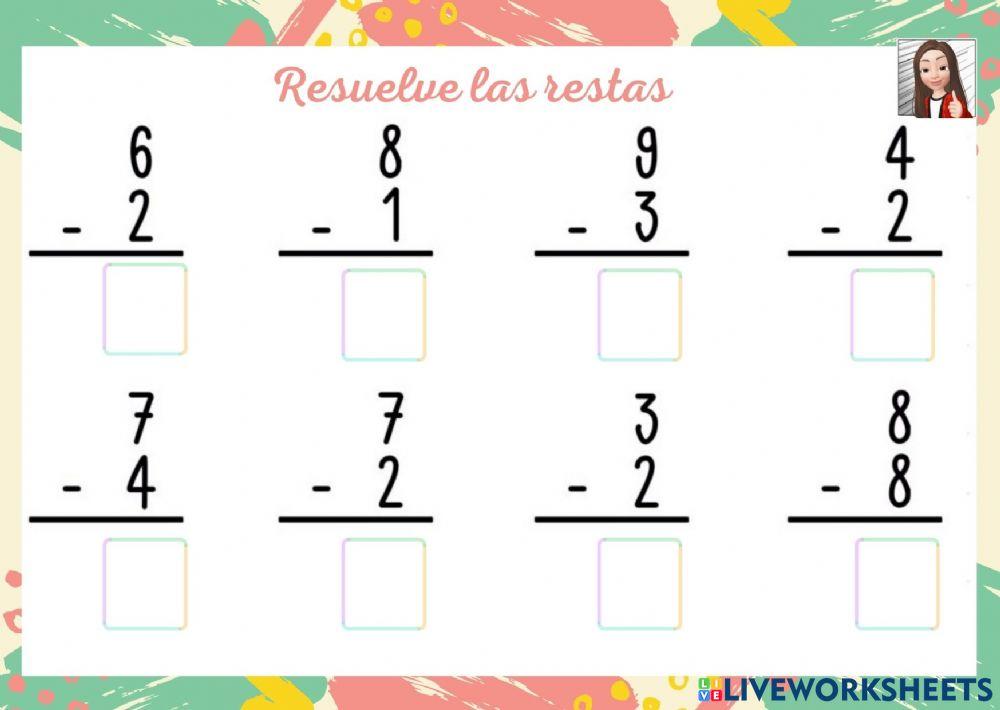 Calcula las restas Calcula las restas