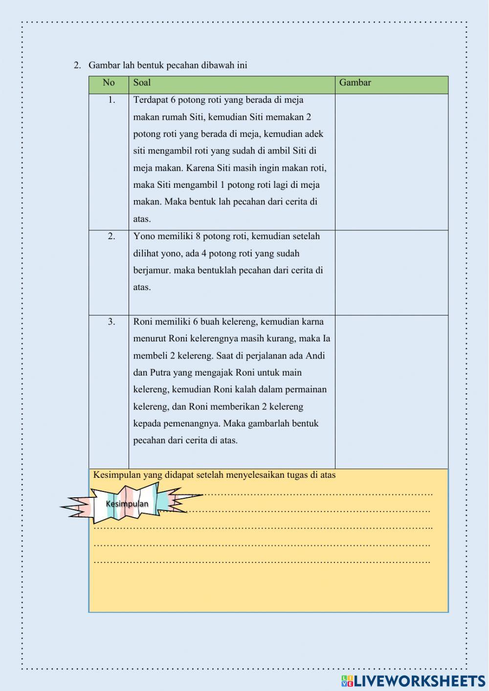 Lkpd pecahan senilai
