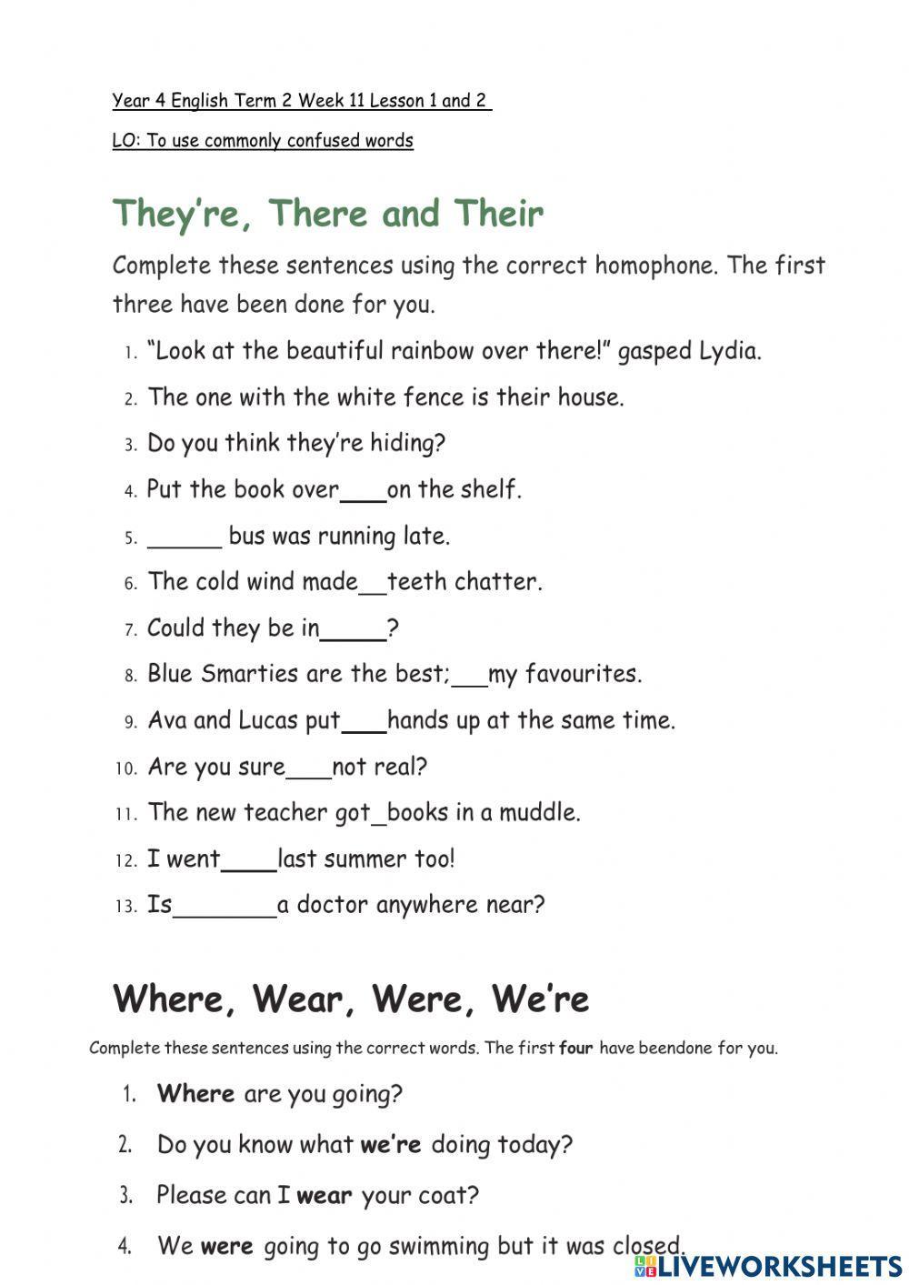 DIS English Term 2 Week 11 Lesson 1 and 2