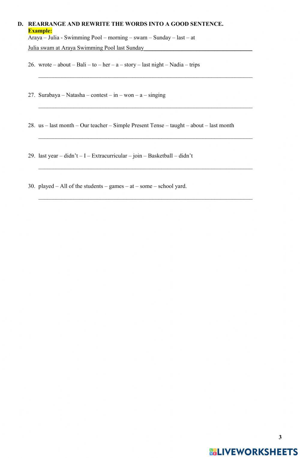 Meeting 10 - simple past tense (exercises)