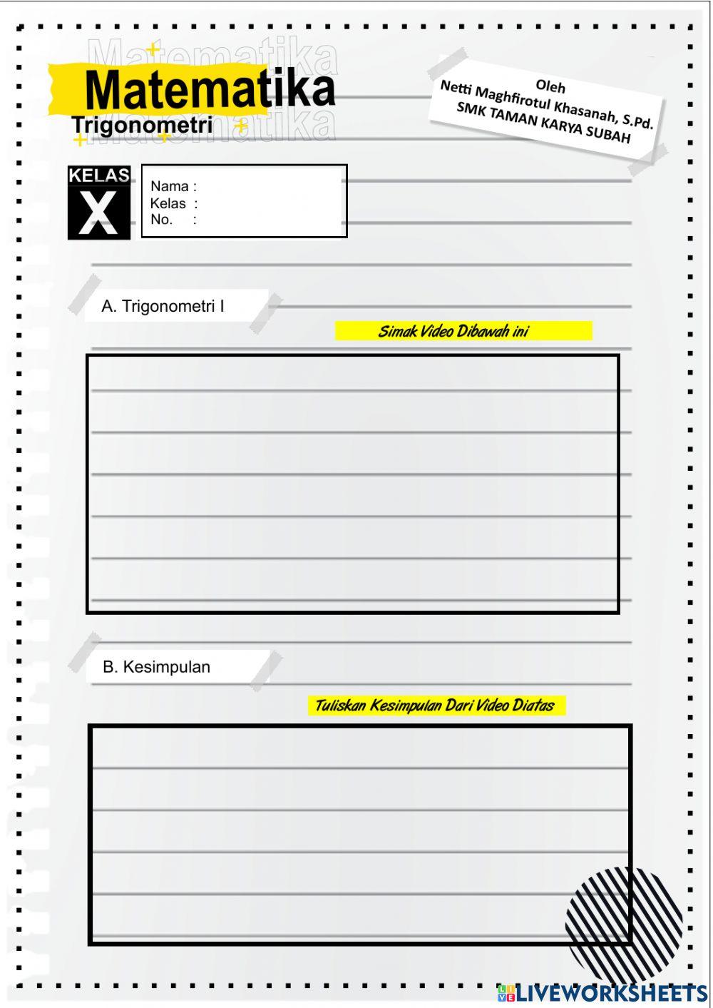 Trigonometri Kelas X SMK