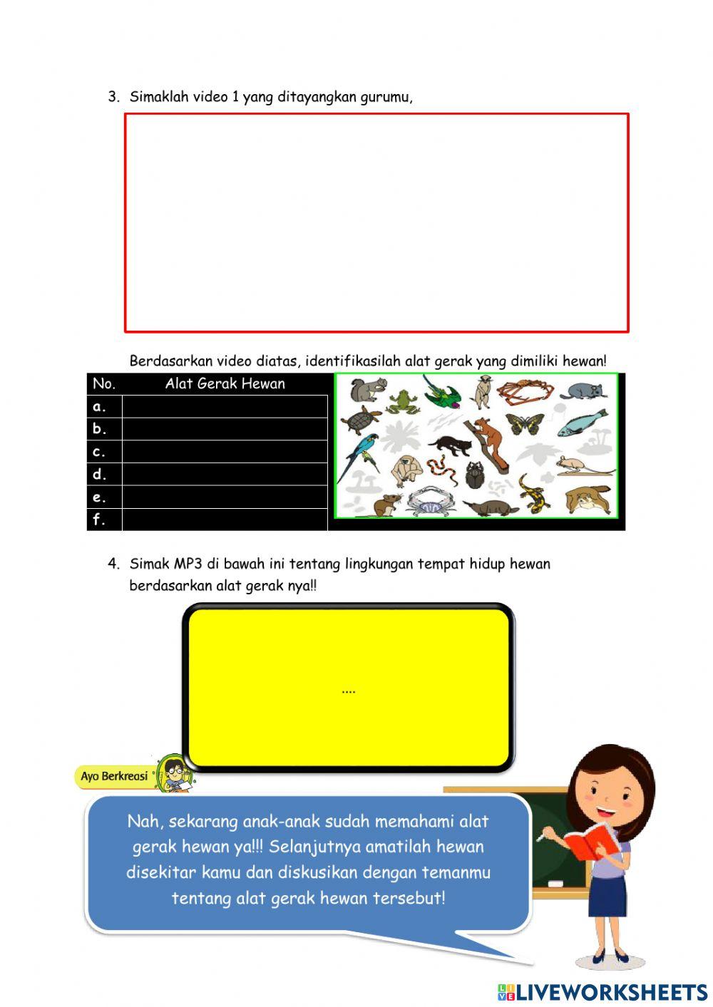 Kelas 5 - Tema 1.Organ Gerak Hewan dan Manusia