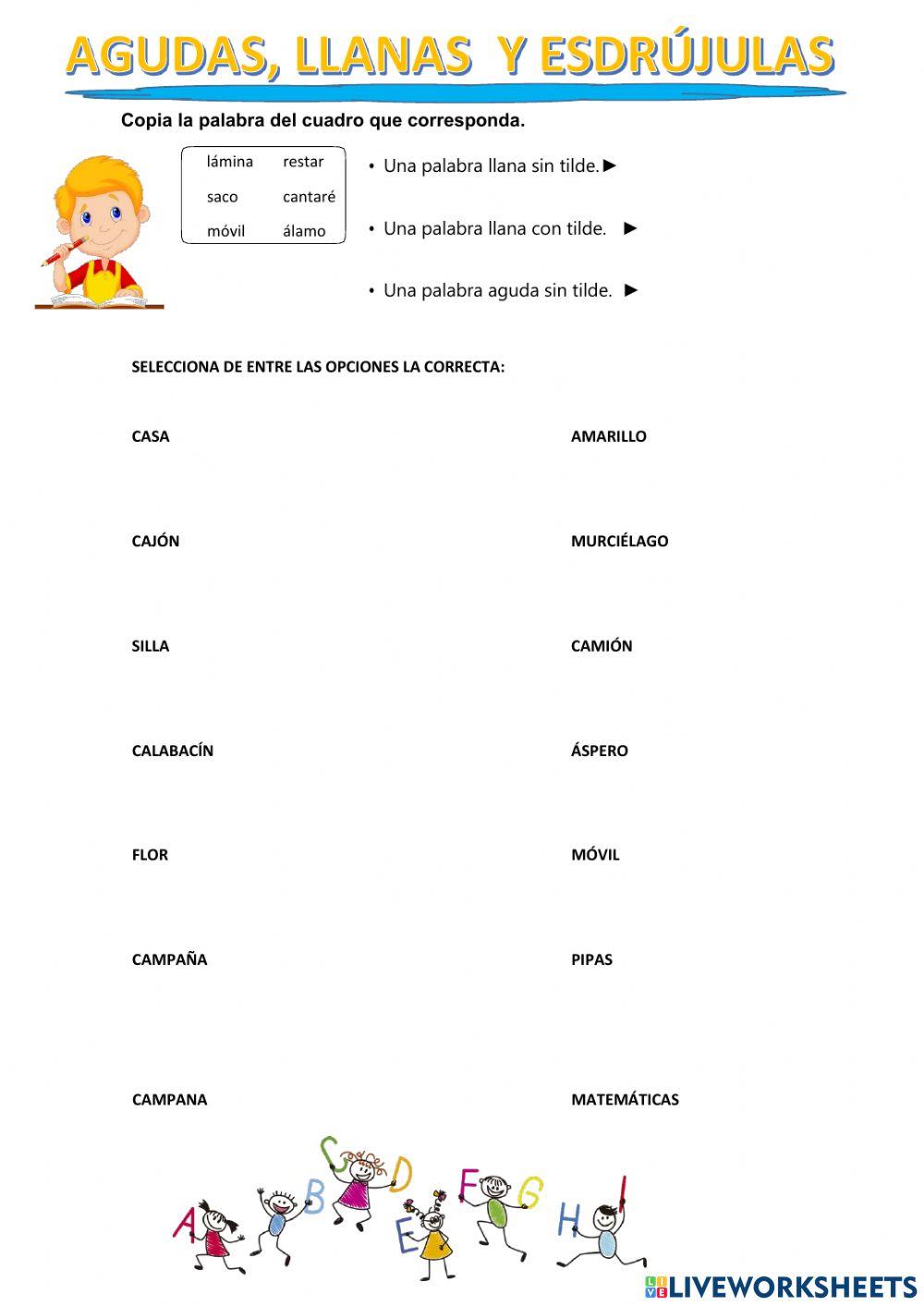 Agudas, llanas y esdrújulas