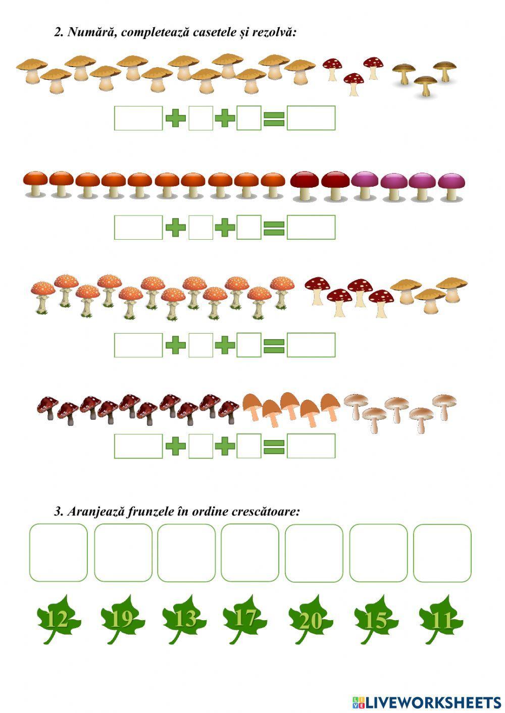 Adunarea numerelor naturale în concentrul 0-20. Pădurea