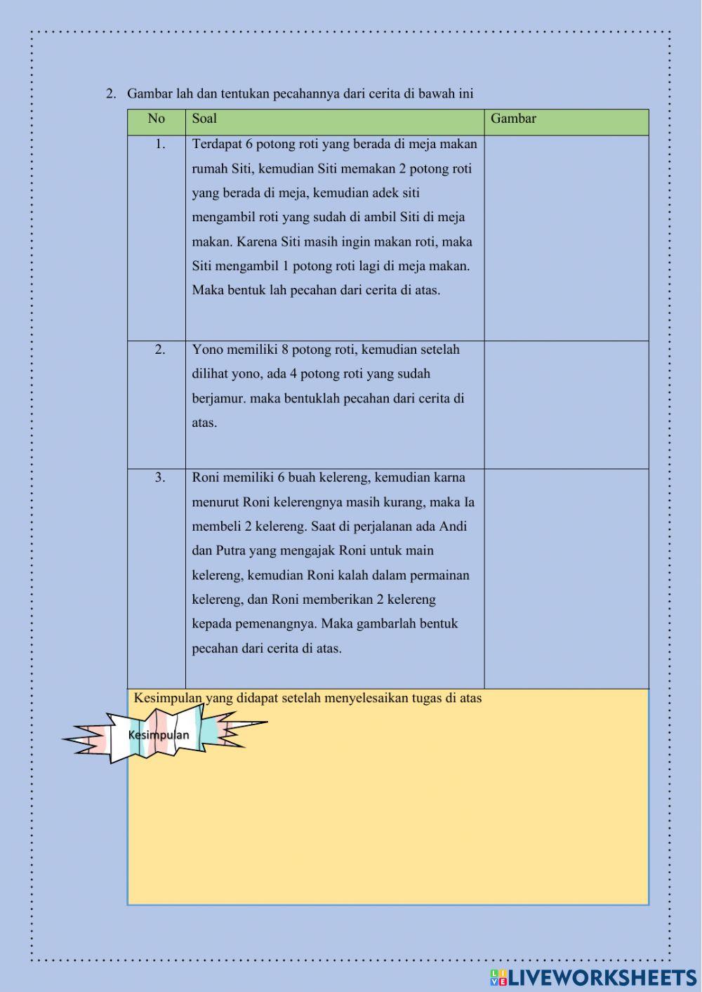 Lkpd pecahan senilai