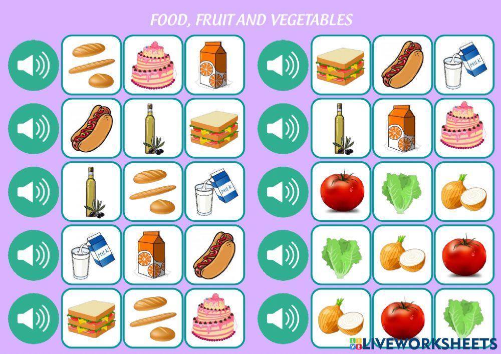 FOOD-FRUIT-VEGETABLES quizz