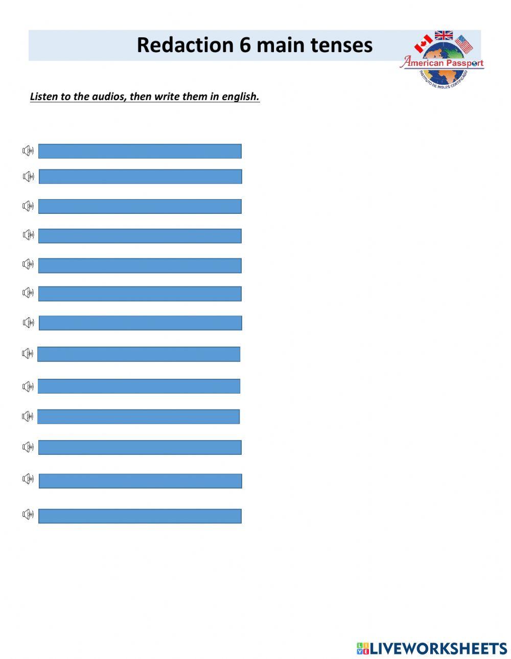 6 main tenses Amerpassport