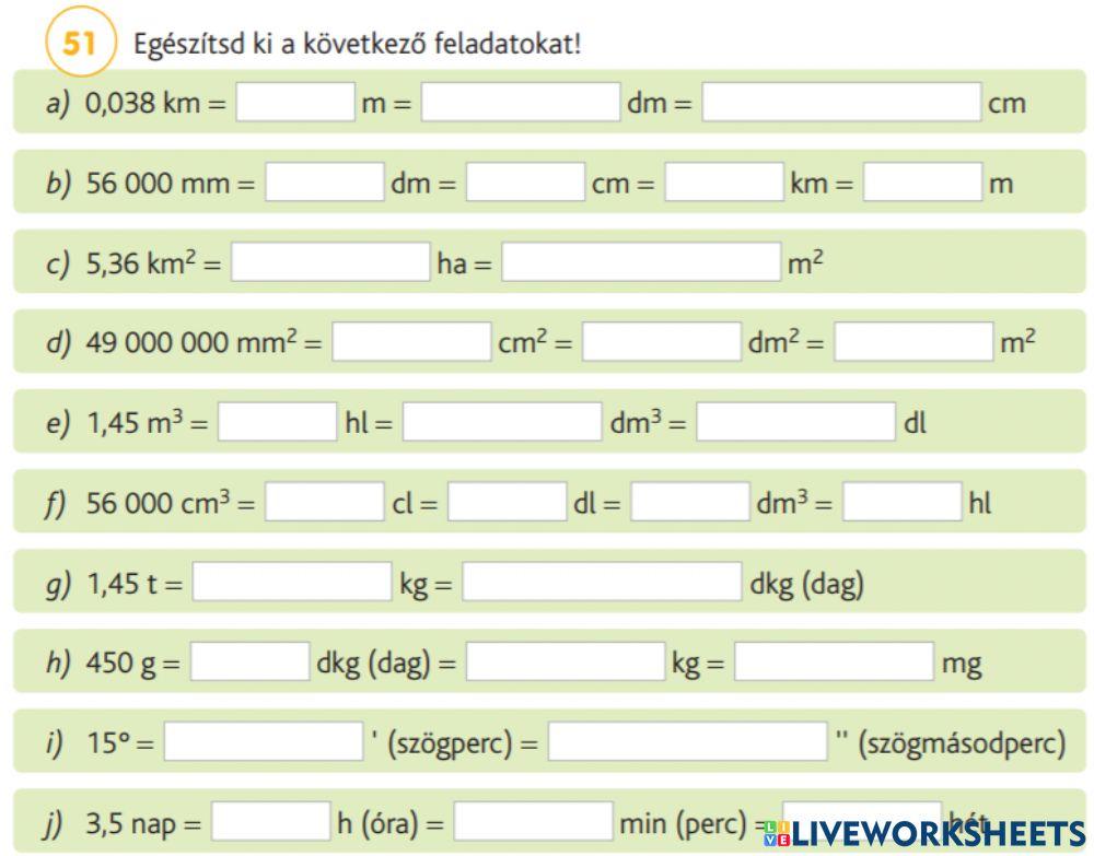 Mértékegységváltás