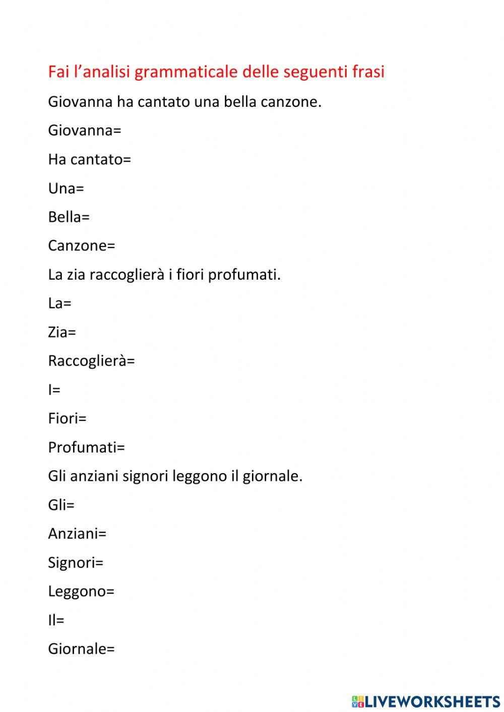 Analisi grammaticale