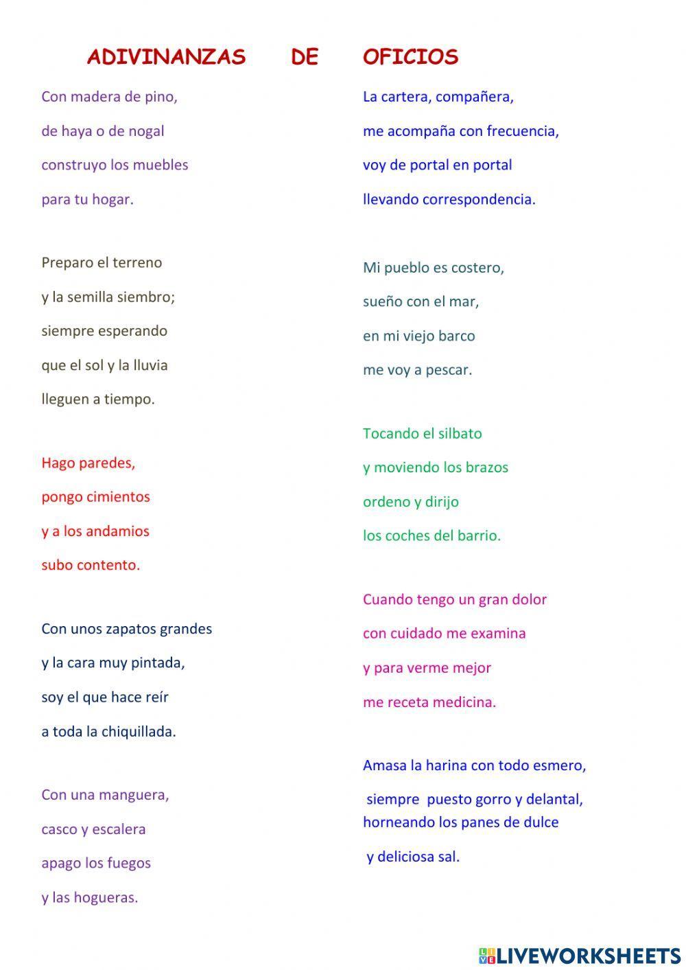 Adivinanzas de oficios