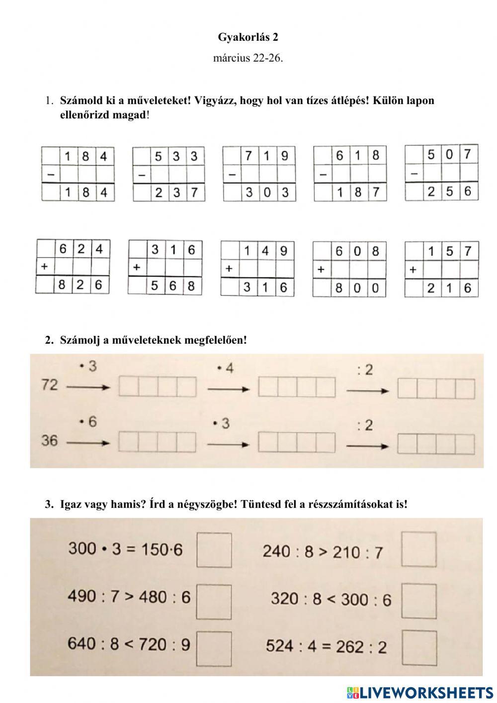 Vegyes gyakorló-2 Online kihívás