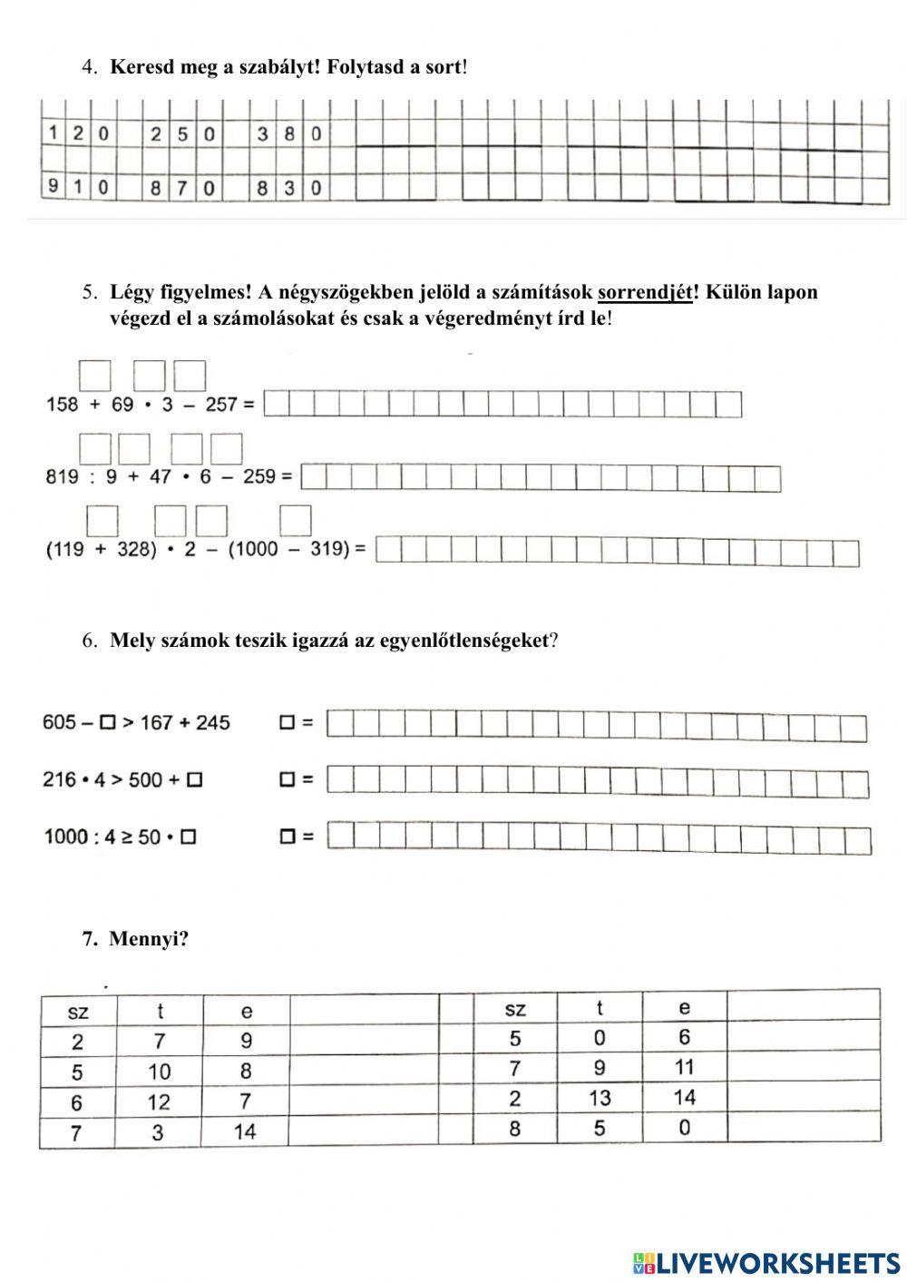 Vegyes gyakorló-2 Online kihívás