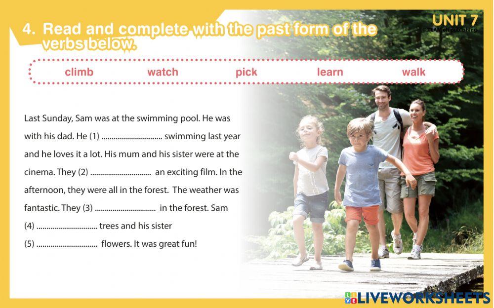 6th class Unit 7 Extra Worksheet