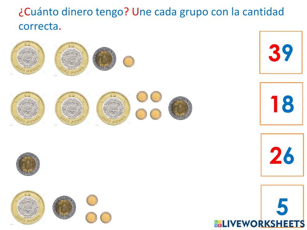 Identificación monedas diferentes denominaciones