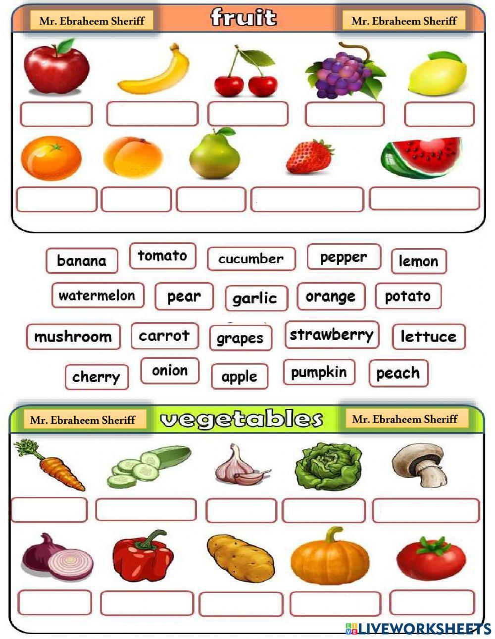 Fruits and Vegetables