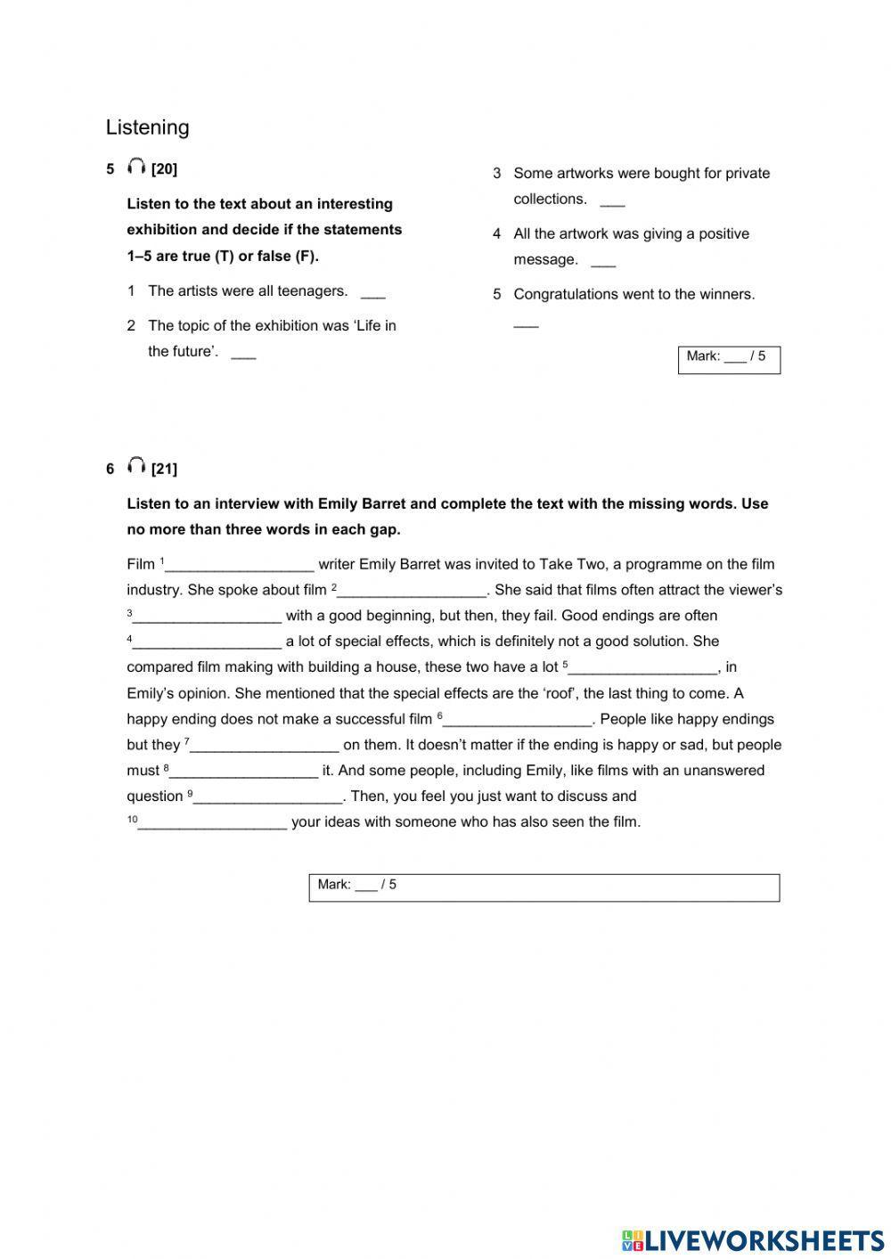 OET Test B1 Unit 9. Culture and Entertainment