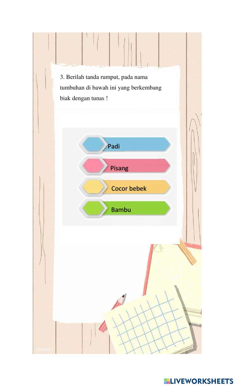 Tema 1 : Ciri-Ciri Mahkluk Hidup Sub Tema 2