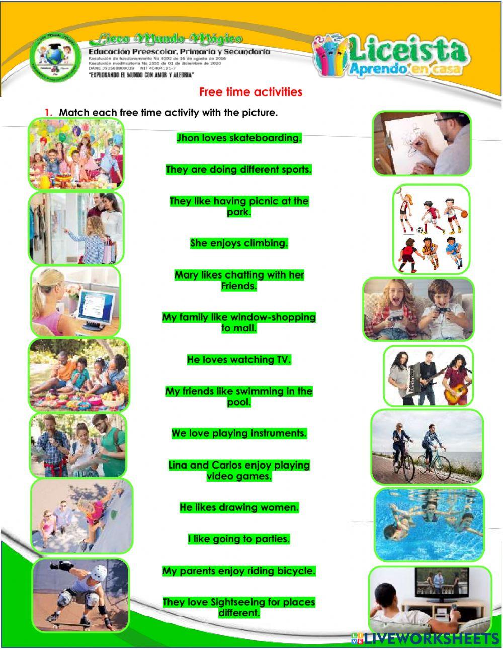 Free time activities