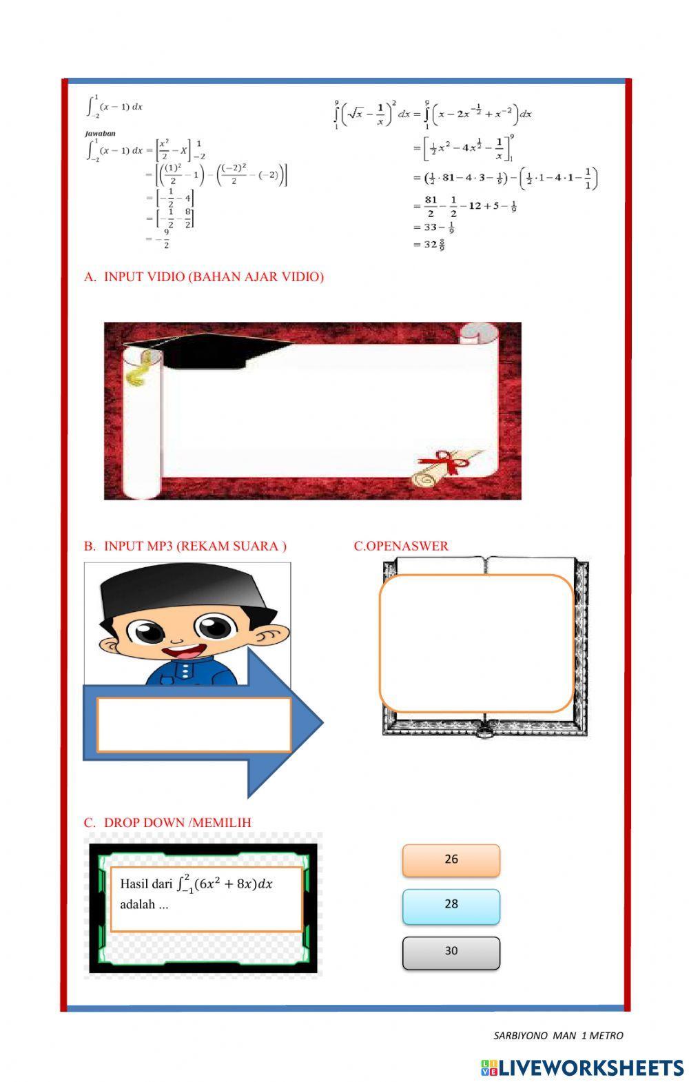 Integral tak tentu dan tentu