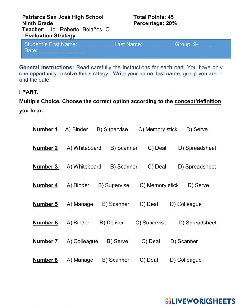 9th I EVALUATION STRATEGY. 
