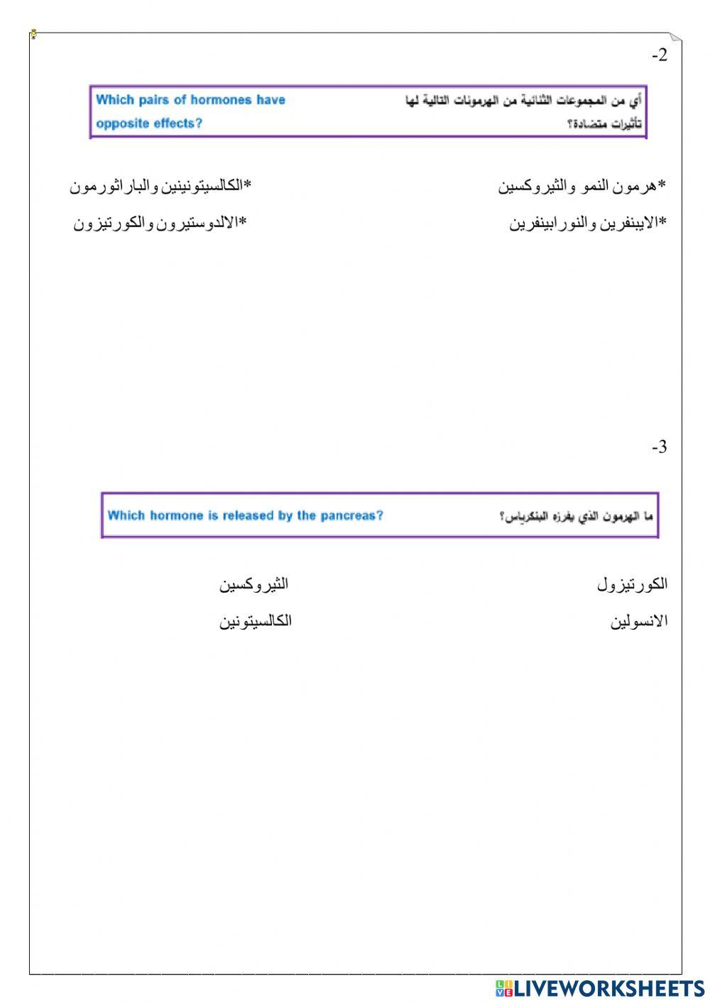 ورقة عمل تفاعلية