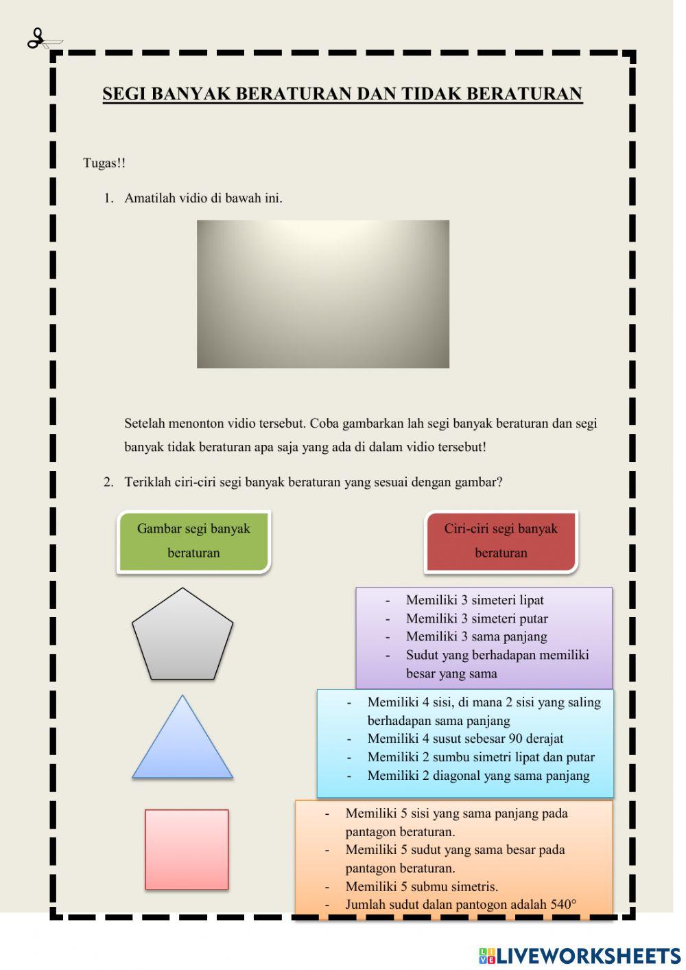 Segi Banyak Beraturan dan Segi Banyak Tidak Beraturan