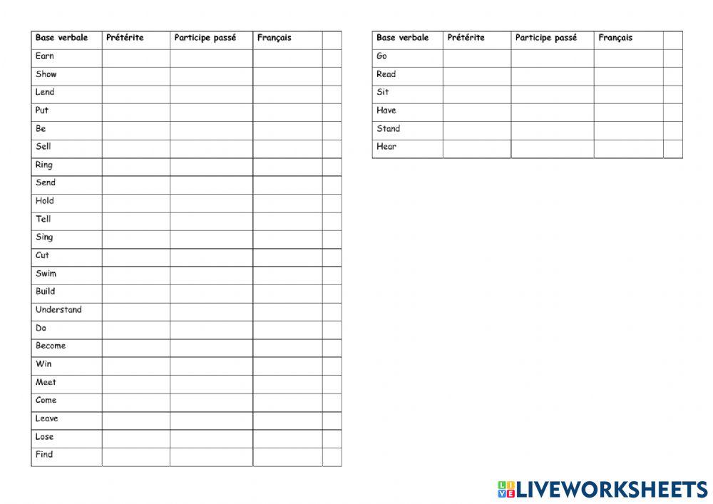 4°-3° - Verbes 6 - PAP - 1
