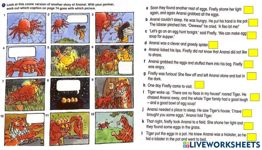 Gr 5 Anansi and horse. Textbook exercise