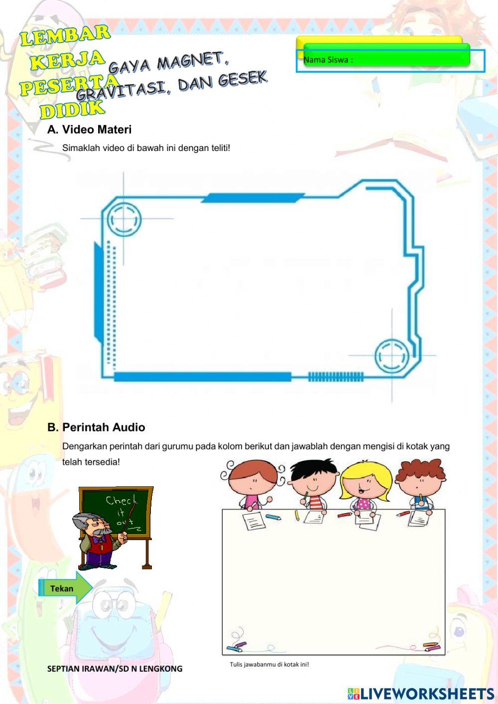 LKPD Gaya magnet, gravitasi, dan gesek