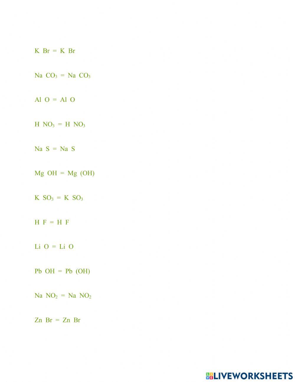 Stabilirea formulei pe baza valenței