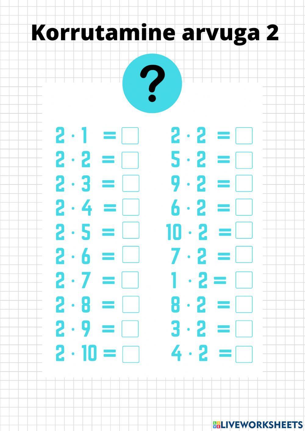 Korrutamine arvuga 2