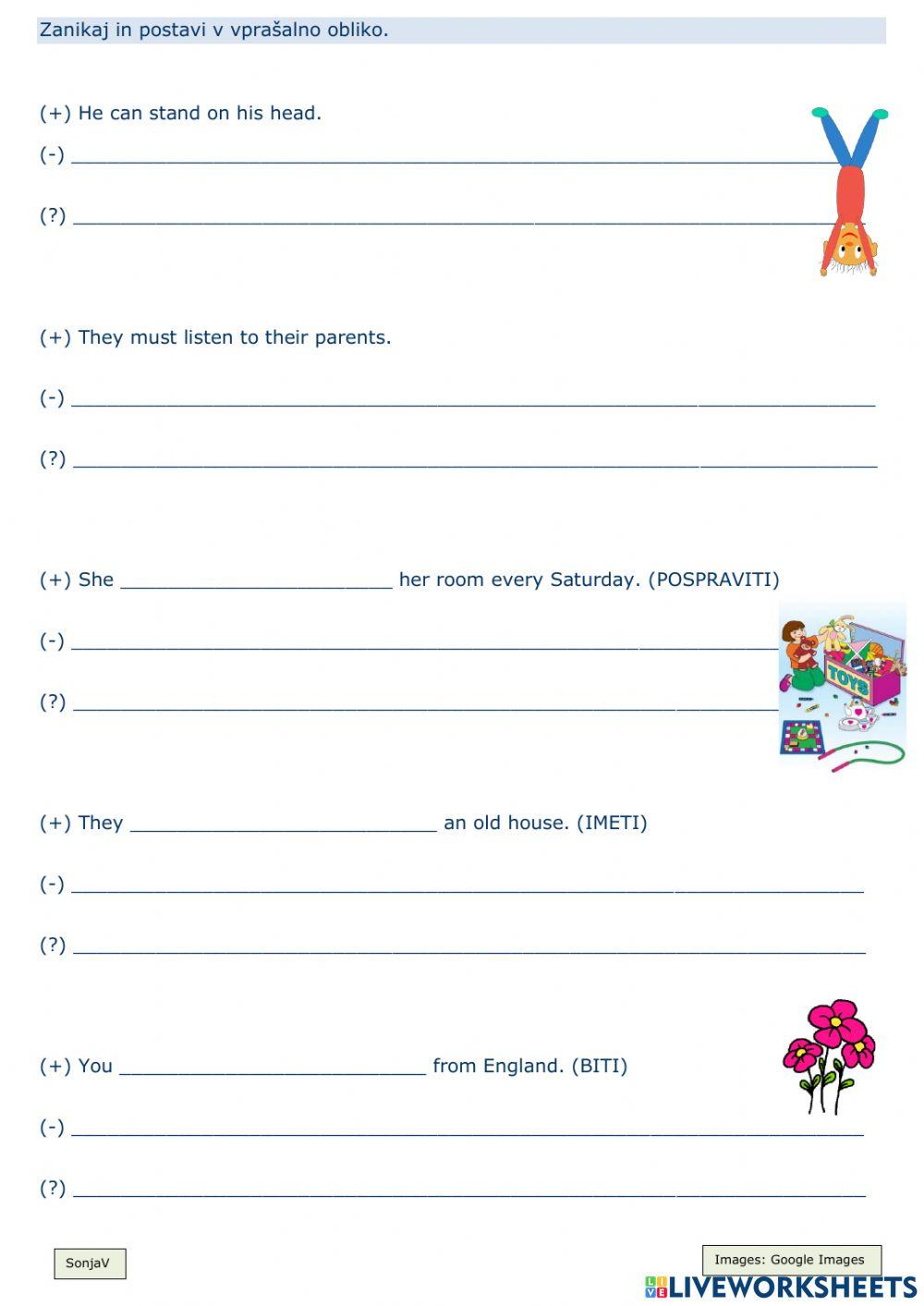 Must, Can, Present Simple Tense